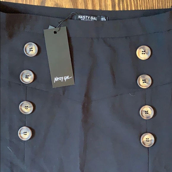 Nasty Gal Black Slit Midi Skirt Sz 8 NWT - Picture 3 of 5